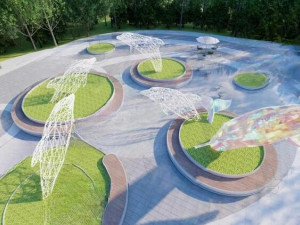 SU Model of Modern Whale Square Landscape 3D Model