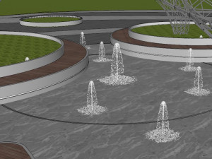 SU Model of Modern Whale Square Landscape 3D मॉडल