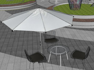 SU Model of Modern Whale Square Landscape 3D मॉडल