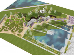 Waterfront country Park Landscape Model su 3D Model