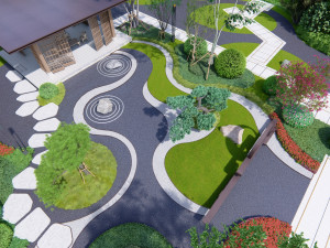 Modern style courtyard garden landscape 3Dモデル