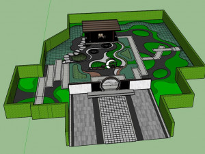 Modern style courtyard garden landscape 3Dモデル