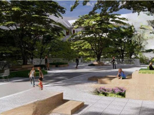 SU Model of Campus Plaza Landscape 3D Модель