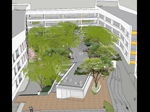 SU Model of Campus Plaza Landscape 3D Модель