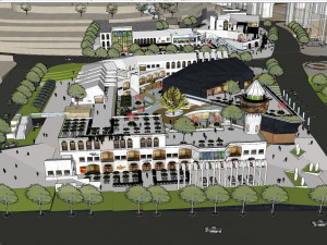Su Model of Commercial Landscape in Modern Jian-ou Community 3D Model