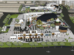 Su Model of Commercial Landscape in Modern Jian-ou Community 3D Model
