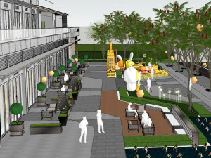 SU model of commercial street landscape 3D Model