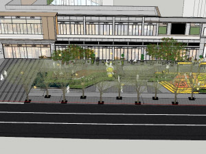 SU model of commercial street landscape 3D Model