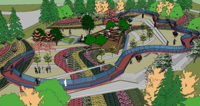 SU model of small comprehensive park Model 3D .c4d .max .obj .3ds .fbx .stl .blend 
