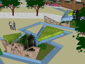 SU model of small comprehensive park Model 3D