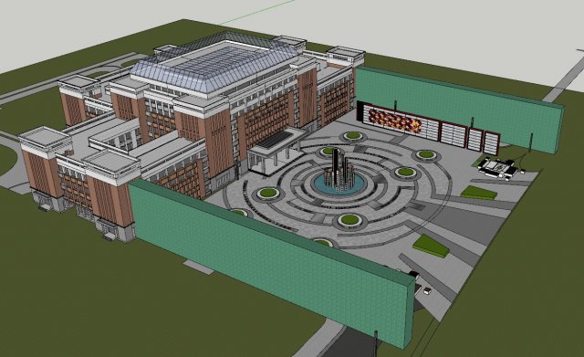 Modern campus cultural square cultural and artistic landscape wall artistic sculpture 3D Model .c4d .max .obj .3ds .fbx .stl .blend 