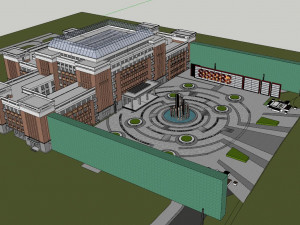 Modern campus cultural square cultural and artistic landscape wall artistic sculpture 3D Model