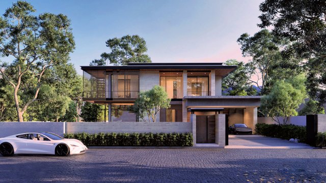 SU model of a single-family villa Model 3D .c4d .max .obj .3ds .fbx .stl .blend 