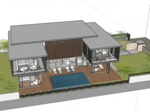 SU model of a single-family villa 3D Model