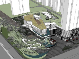 Su modello di abitazione leggera e stravagante in zona montana Modello 3D