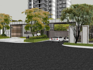 Su model of modern boutique landscape region 3D Модель