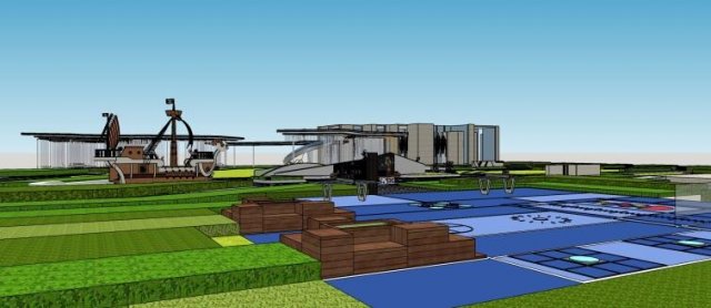 Su Model of Modern Courtyard Design area 3Dモデル .c4d .max .obj .3ds .fbx .stl .blend 