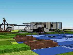 Su Modello dell'area di progettazione del cortile moderno Modello 3D