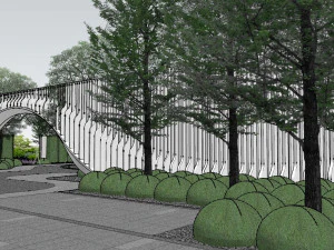 Su model of modern demonstration area 3D Model