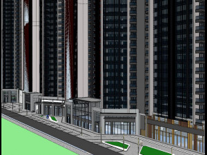 Su model of modern landscape in a residential area Modelo 3D