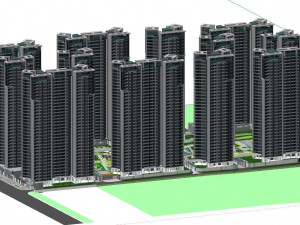 Su model of modern landscape in a residential area Modèle 3D