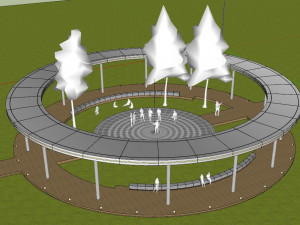 SU model of paddy field central landscape Model 3D