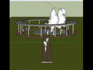 SU model of paddy field central landscape Model 3D