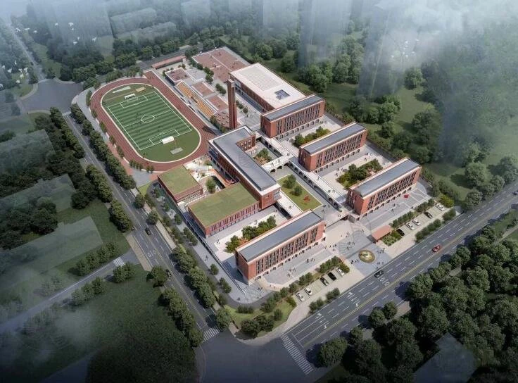 SU Model of Red Brick College Wind Primary School 3D Model .c4d .max .obj .3ds .fbx .stl .blend 