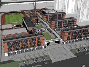 SU Model of Red Brick College Wind Primary School 3D Model