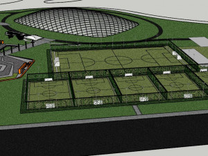 Su model of runway entrance in modern park 3Dモデル