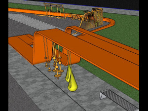 Su model of runway entrance in modern park 3Dモデル