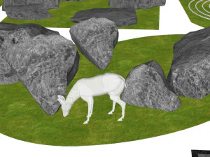 Collection of SU materials for stone landscape of sketch sculpture 3D Model