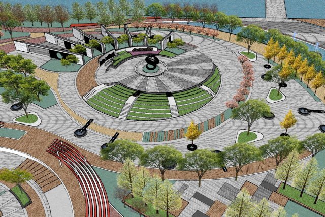 Landscape su Model of High-quality Comprehensive Park 3D Model .c4d .max .obj .3ds .fbx .stl .blend 