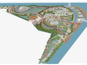Landscape su Model of High-quality Comprehensive Park 3D Model