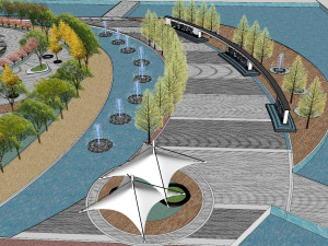 Landscape su Model of High-quality Comprehensive Park 3D Model