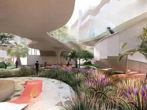 Modern campus atrium landscape installation landscape 3D Model