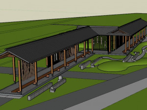 Su Model of Chinese wooden Corridor frame 3D Модель