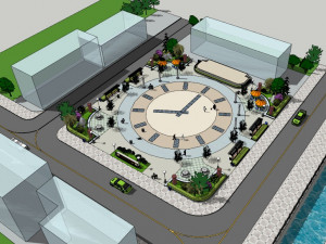SU Model of clock Leisure Square 3D Model