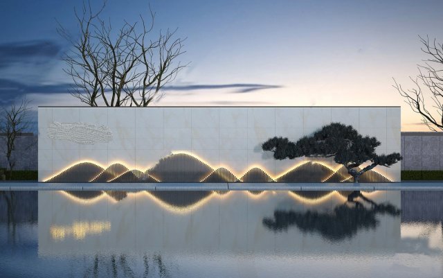 SU Model of Landscape Wall with artistic characteristics 3D मॉडल .c4d .max .obj .3ds .fbx .stl .blend 