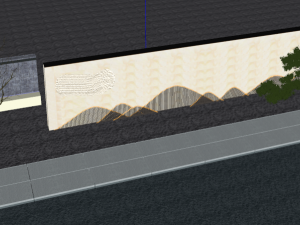 SU Model of Landscape Wall with artistic characteristics 3D मॉडल