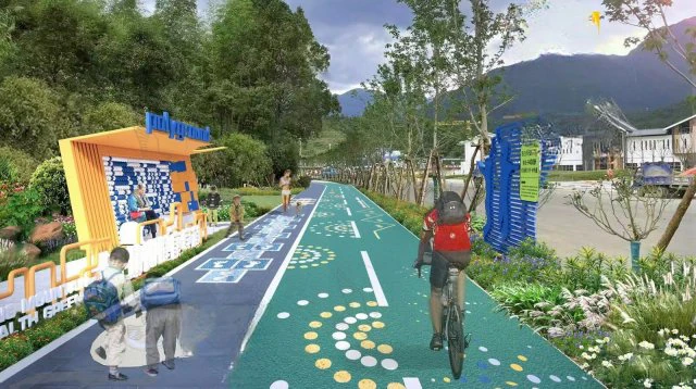 Su model of modern healthy walking trail 3D Model .c4d .max .obj .3ds .fbx .stl .blend 