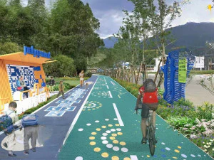 Su model jalur jalan kaki sehat modern Model 3D