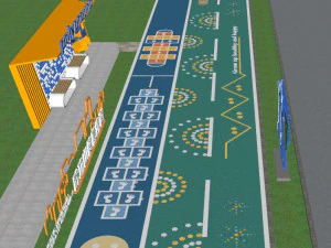 Su model of modern healthy walking trail 3D Model