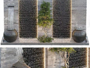 Su model of small-scale waterscape wall 3D Model