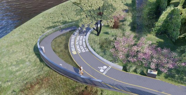 Su model of waterfront trail landscape 3D 모델 .c4d .max .obj .3ds .fbx .stl .blend 