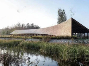 Posta İstasyonu Ziyaret&ccedil;i Merkezinin Peyzaj SU Modeli 3D Model