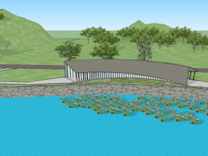 Landscape SU Model of Post Station Visitor Center Modelo 3D