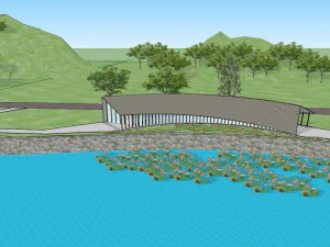 Landscape SU Model of Post Station Visitor Center 3D Model