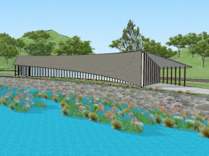 Landscape SU Model of Post Station Visitor Center Modelo 3D