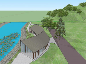 Landscape SU Model of Post Station Visitor Center Modelo 3D